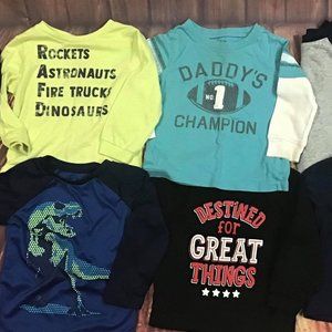 Lot of 18 Mos Boys 6 LS shirts and 3 Sweatshirts